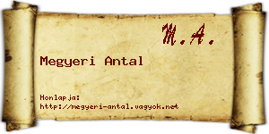 Megyeri Antal névjegykártya